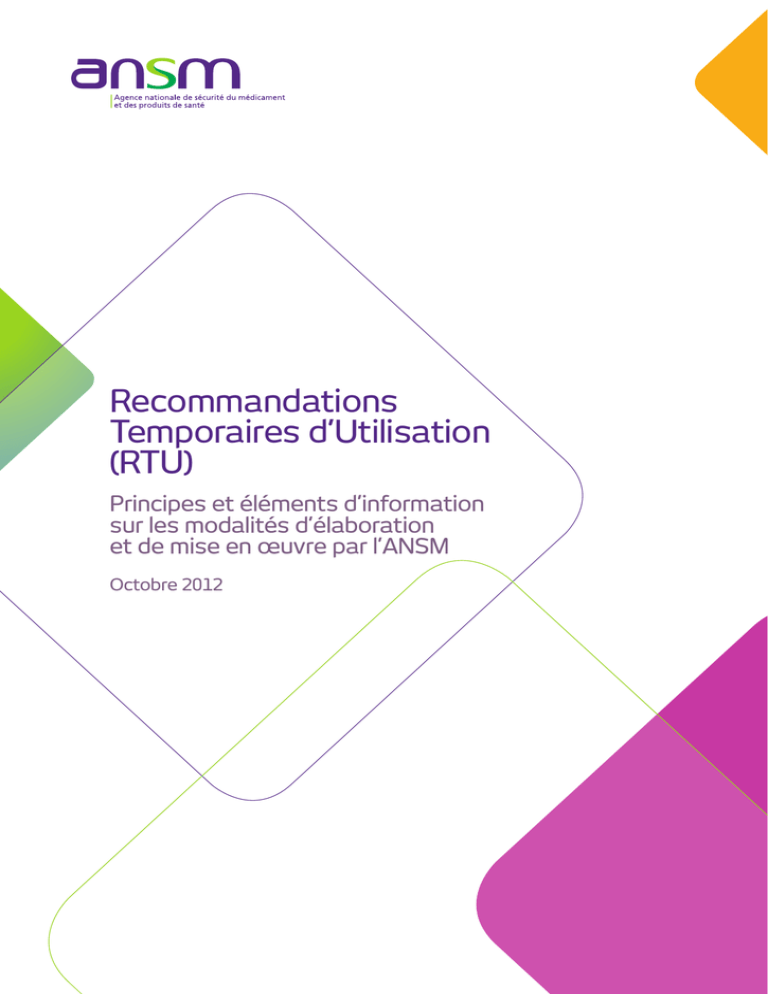 Recommandations Temporaires D`utilisation