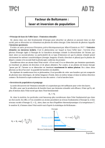 Facteur de Boltzmann : laser et inversion de population