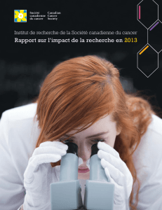 Rapport sur l`impact de la recherche en 2013