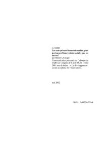 I-3-2002 Les entreprises d`&eacute;conomie sociale, plus - ARUC-&Eacute;S