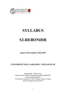 Programme de la formation - Université Paul Sabatier