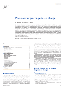 Plaies aux urgences, prise en charge