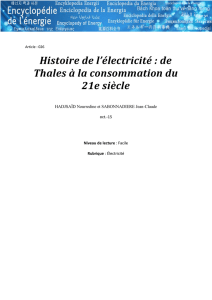 Histoire de l`électricité : de Thales à la consommation du 21e siècle