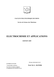 electrochimie et applications