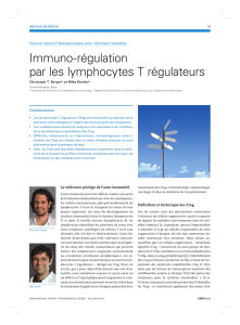 Immuno-régulation par les lymphocytes T régulateurs