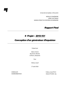 Rapport Final # Projet : 2010-161 Conception d`un générateur d