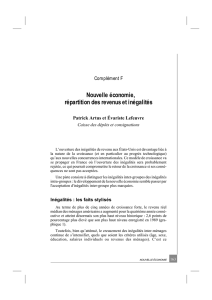 Nouvelle économie, répartition des revenus et inégalités