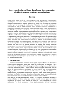 Mouvement axisymétrique dans l`essai de compression cisaillante