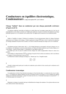 Conducteurs en équilibre électrostatique et Condensateurs