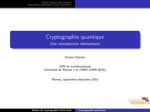 Cryptographie quantique - Université de Rennes 1