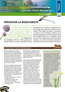 PréSErvEr LA biodivErSiTé - LGV Rhin