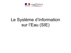 Le Système d`Information sur l`Eau (SIE) - Cerema Sud