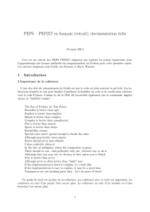 PEP8 – PEP257 en français (extrait), documentation riche