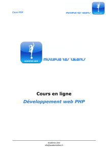 Cours en ligne Développement web PHP