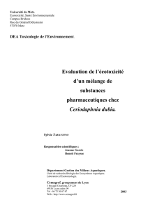 Evaluation de l`écotoxicité d`un mélange de substances