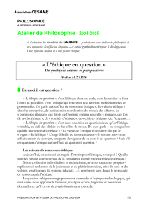 L`éthique en question