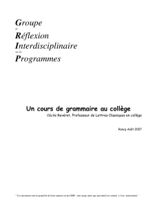 Un cours de grammaire au collège