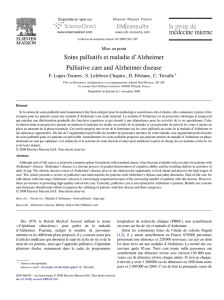 Soins palliatifs et maladie d`Alzheimer