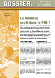 Le bonheur est-il dans le PIB