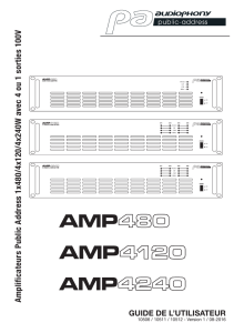 Amplificateurs Public Address 1x480/4x120/4x240W avec 4 ou 1