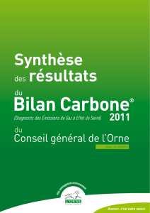 Synthèse des résultats du Bilan Carbone® 2011