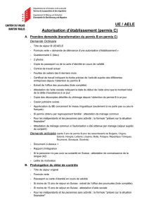 UE / AELE Autorisation d`établissement (permis C)