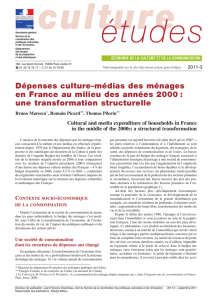 Dépenses culture-médias des ménages en France au milieu des