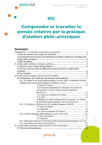 IFC Comprendre et travailler la pensée créative par la pratique d