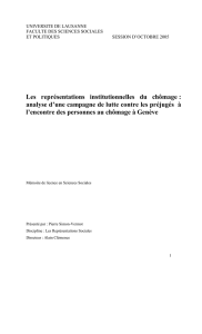 Les représentations institutionnelles du chômage : analyse d