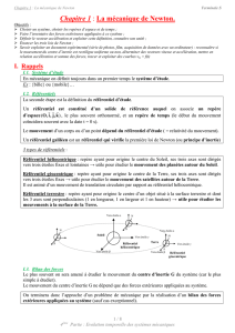 Chapitre 1 : La mécanique de Newton.