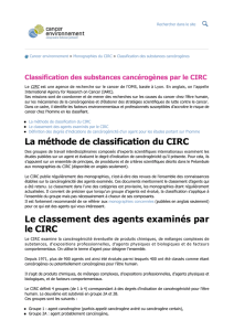 Classification du CIRC | Cancer et environnement
