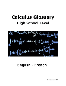 Calculus Glossary