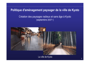 Politique d`aménagement paysager de la ville de Kyoto