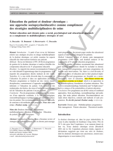 Éducation du patient et douleur chronique