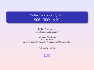 Notes de cours Python 2008--2009 - v 2.1