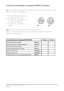 [A] Etude de caractéristiques de composants MOSFET de puissance