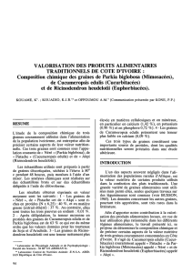 Valorisation des produits alimentaires traditionnels de cote d`ivoire