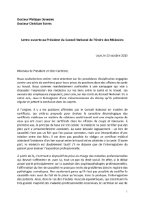 Lettre ouverte à l`Ordre