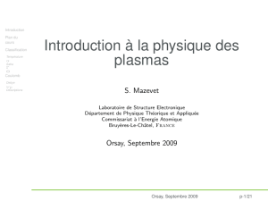Introduction à la physique des plasmas