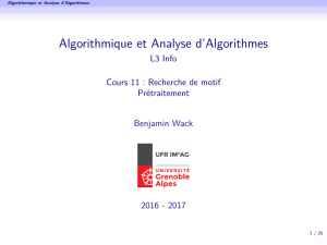 Algorithmique et Analyse d`Algorithmes