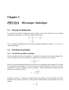 Chapter 1 PHY3214 Mécanique Statistique