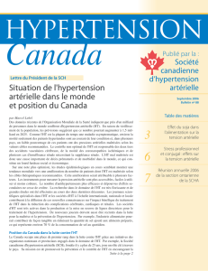 Situation de l`hypertension artérielle dans le monde et position du