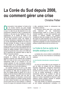 La Corée du Sud depuis 2008, ou comment gérer une crise