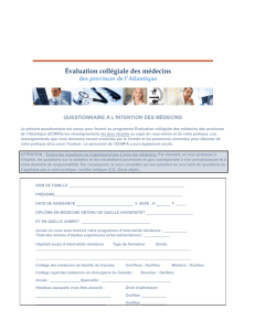 Questionnaire a l`intention des médecins