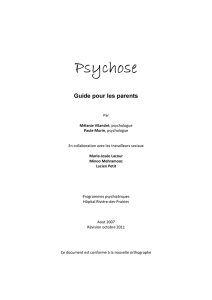 Guide pour les parents (Psychose) - (CIUSSS) du Nord-de-l`Île
