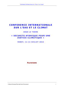 CONFERENCE INTERNATIONALE SUR L׳EAU ET LE CLIMAT