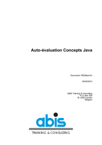 Auto-évaluation Concepts Java