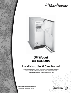 SM50 UnderCounter Model Owner/Instruction Manual