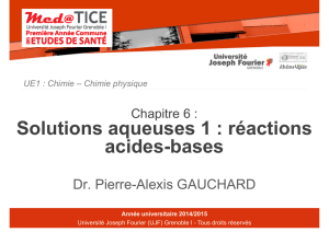 Solutions aqueuses 1 : réactions acides