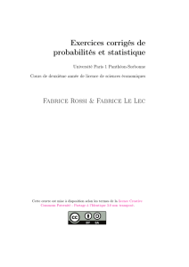 Exercices corrigés de probabilités et statistique